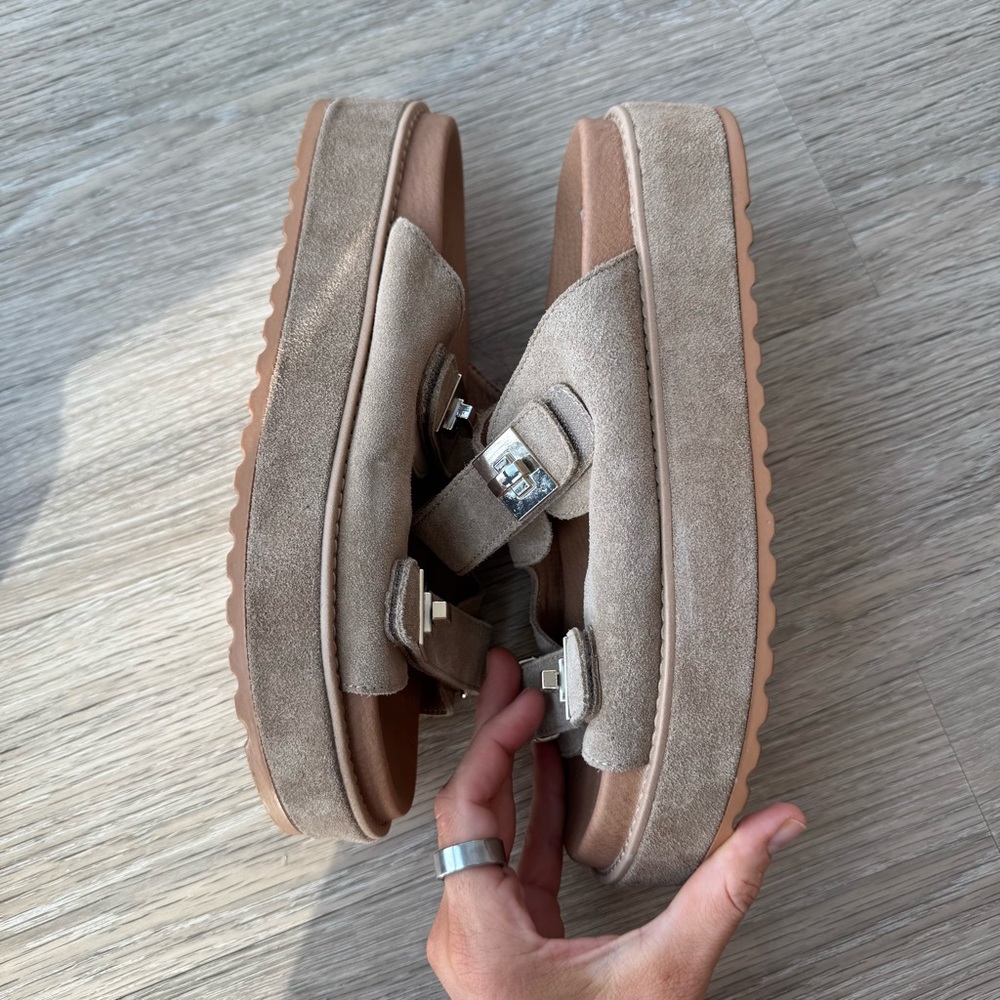 Steve Madden Bigschmona Taupe suede sandals - Picture 3 of 9